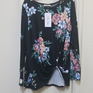 Black floral top